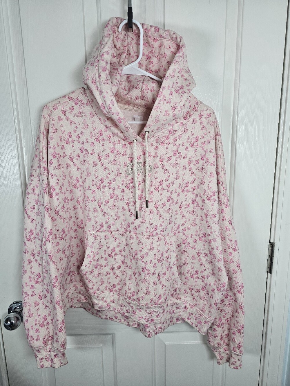 Gap × LoveShackFancy Floral Cropped Logo Hoodie Size L